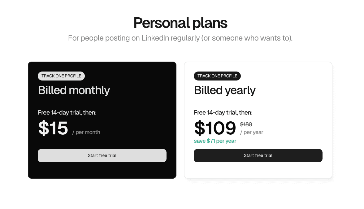 Shield pricing screenshot